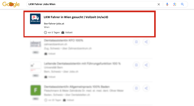 LKW Jobs Google
